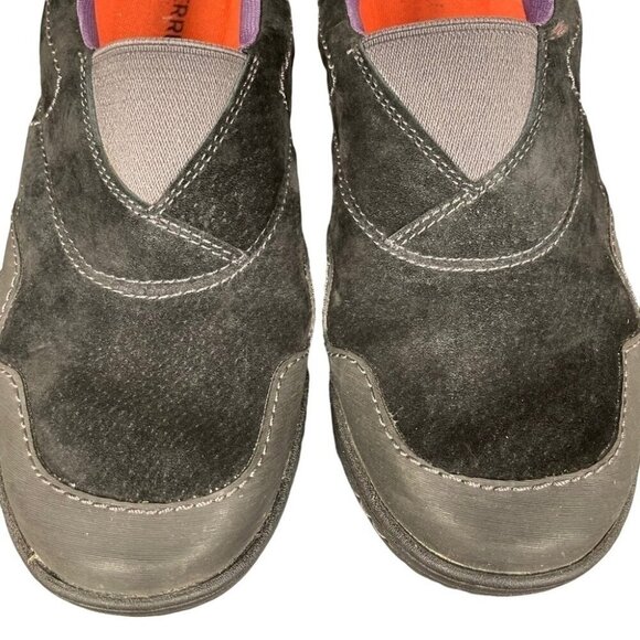 Merrell Women's Albany Black Mocs Sneakers Gray Purple Stretch Slip On Size 7 - Picture 6 of 14